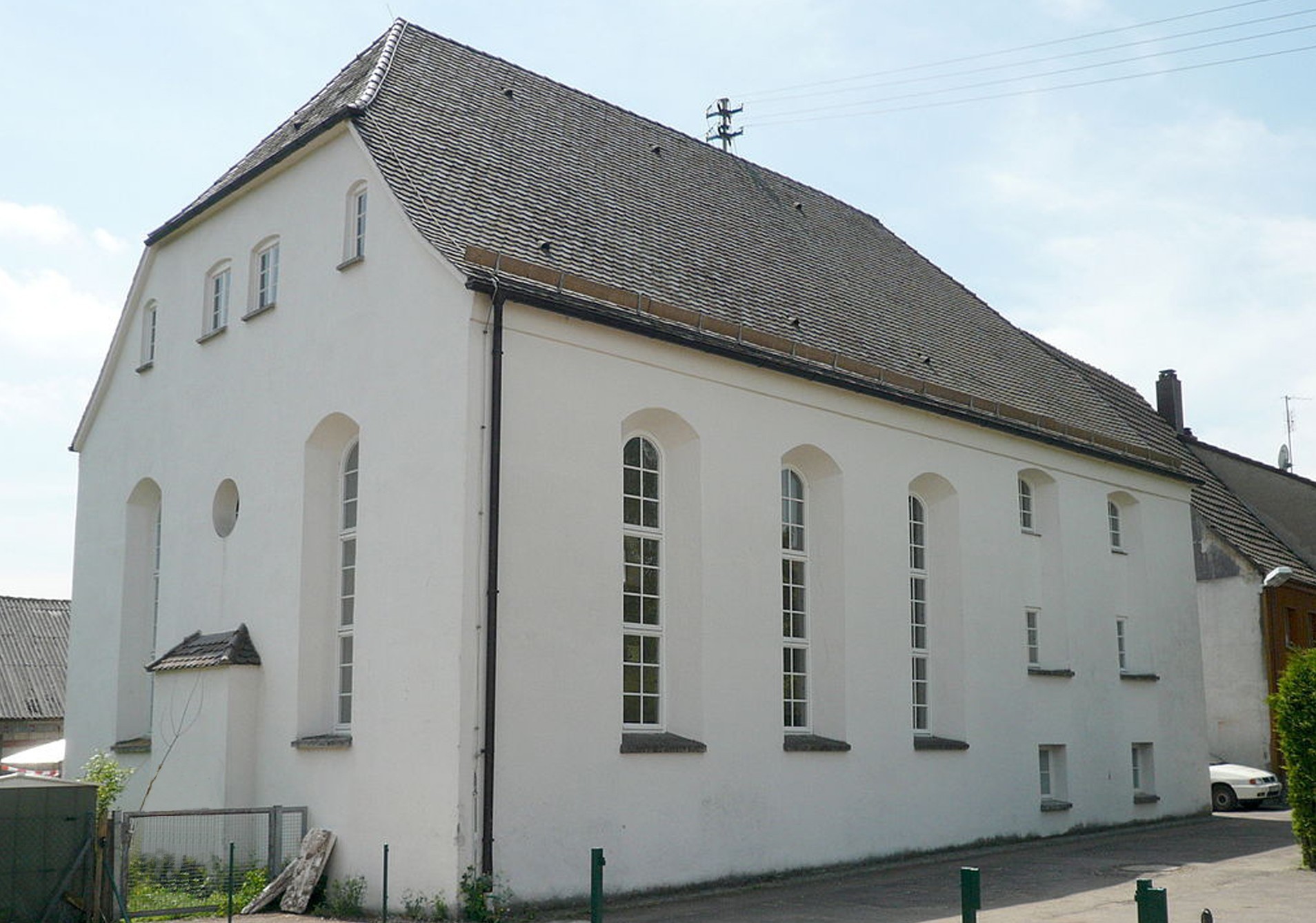 Au&szlig;enansicht der ehemaligen Synagoge Bopfingen-Oberdorf. F&uuml;hrt zur Unterseite "Bopfingen-Oberdorf".