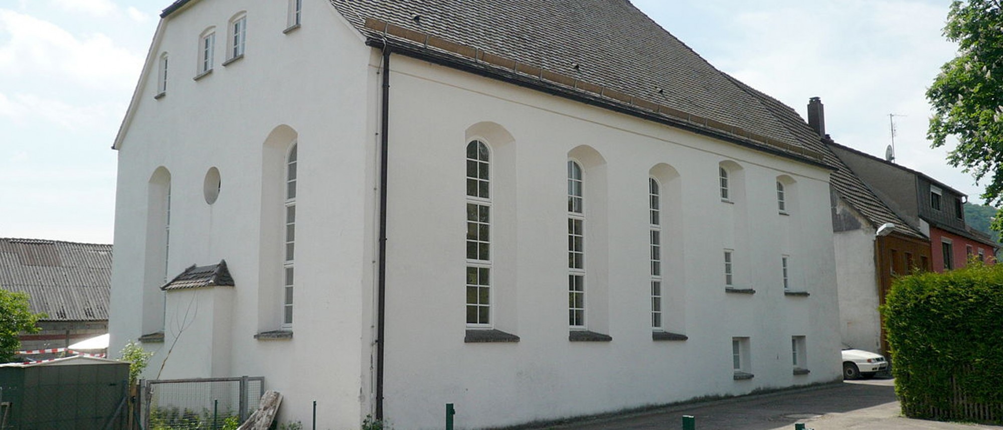 Au&szlig;enansicht der ehemaligen Synagoge Bopfingen-Oberdorf. F&uuml;hrt zur Unterseite "Bopfingen-Oberdorf".